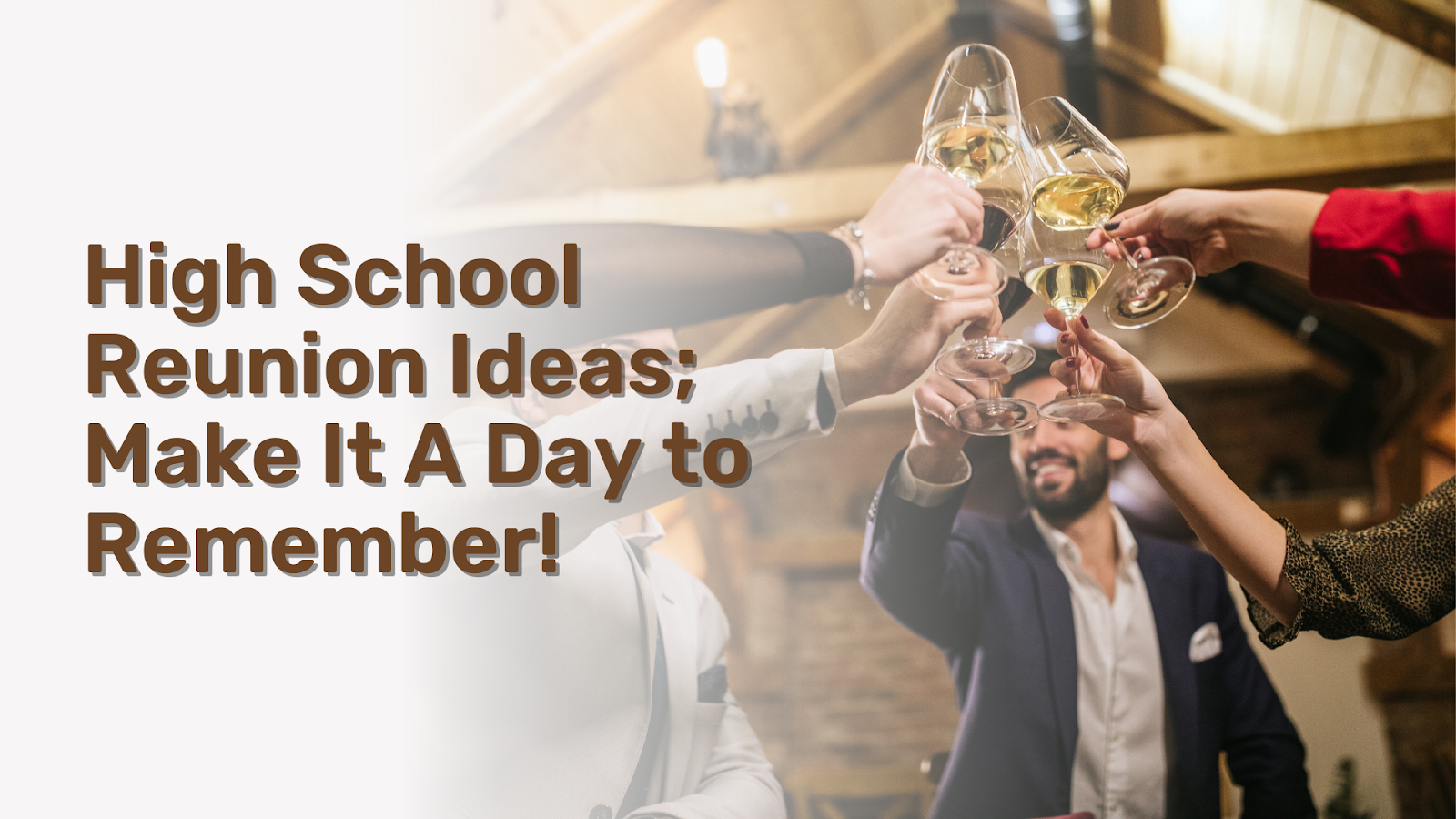 4 people clanking their wine glass in a party