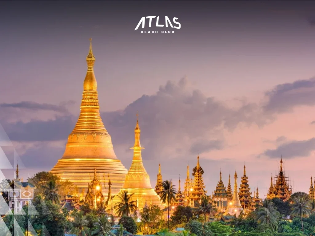 Shwedagon Pagoda, Yangon at night, Myanmar.